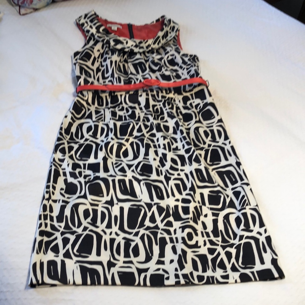 Shift Dress/ satan belt.